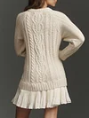 Cable knit sweater mini dress