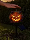 Solar Powered Pumpkin Halloween Stake Light Outdoor Waterproof LED Lamp
