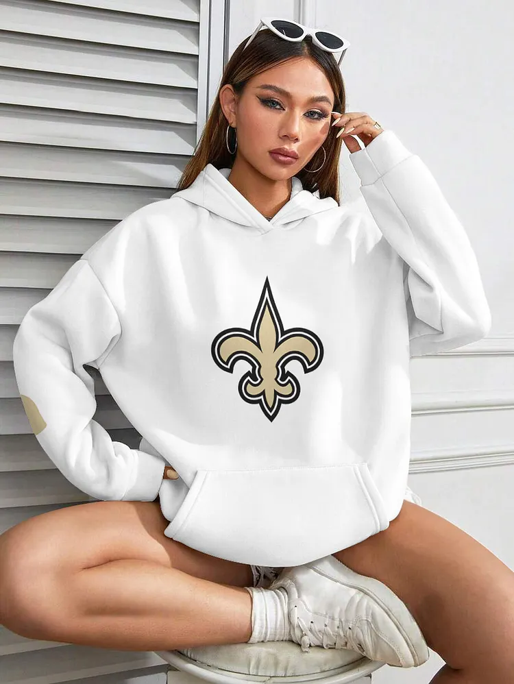 New Orleans Saints  Printed Hooded Pocket Pullover Hoodie