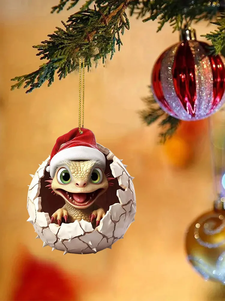 Christmas Dragon Egg Pendants Acrylic Cute Dragon Baby Decor Home Party Supplies