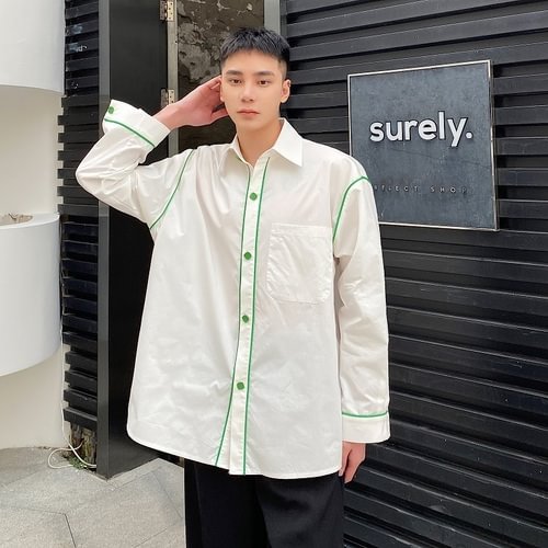 Dawfashion-Lapel Simple High Sense Shirt-Yamamoto Diablo Clothing