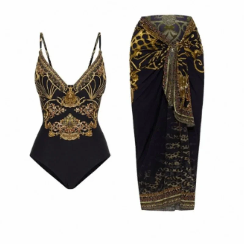 Churchf 2025 New Swimsuit Two Sets Of Holiday Bikini Beach Sexy Bikini Conjoined Conservative Swimsuit Woman