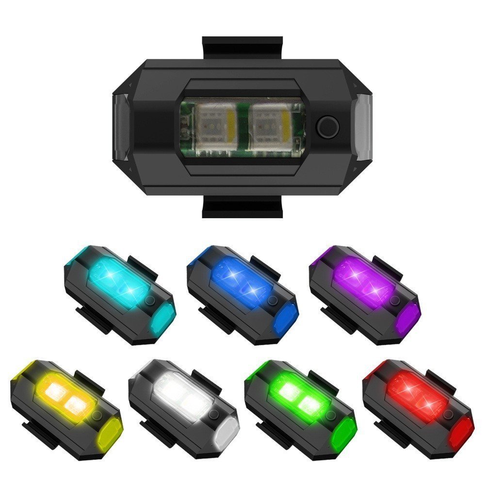 7 Colors LED Aircraft Strobe Lights & USB Charging