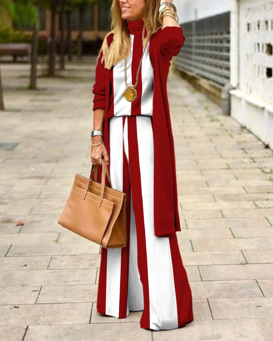 Herringbone Sweater Three-Piece Suit 3cb1