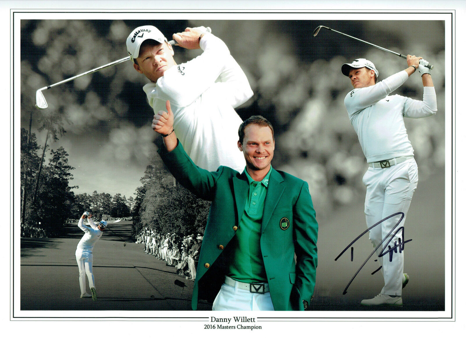 Danny WILLETT Golf Masters SIGNED Autograph 16x12 Montage Photo Poster painting 2 AFTAL COA