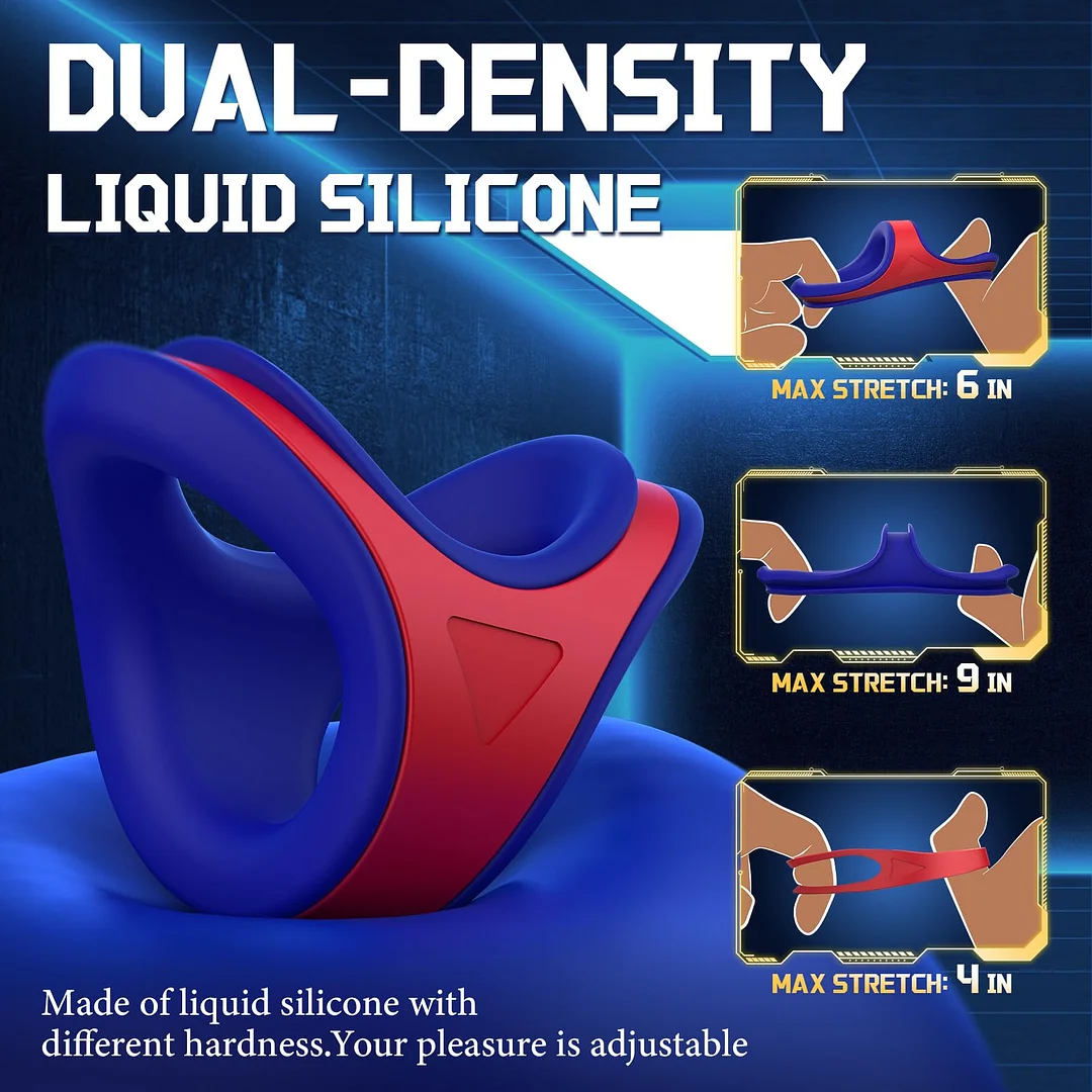 Velcor &ndash; Adjustable Dual-ring Silicone Cock Ring | Stretchable Silicone Design For More Controlled Performance