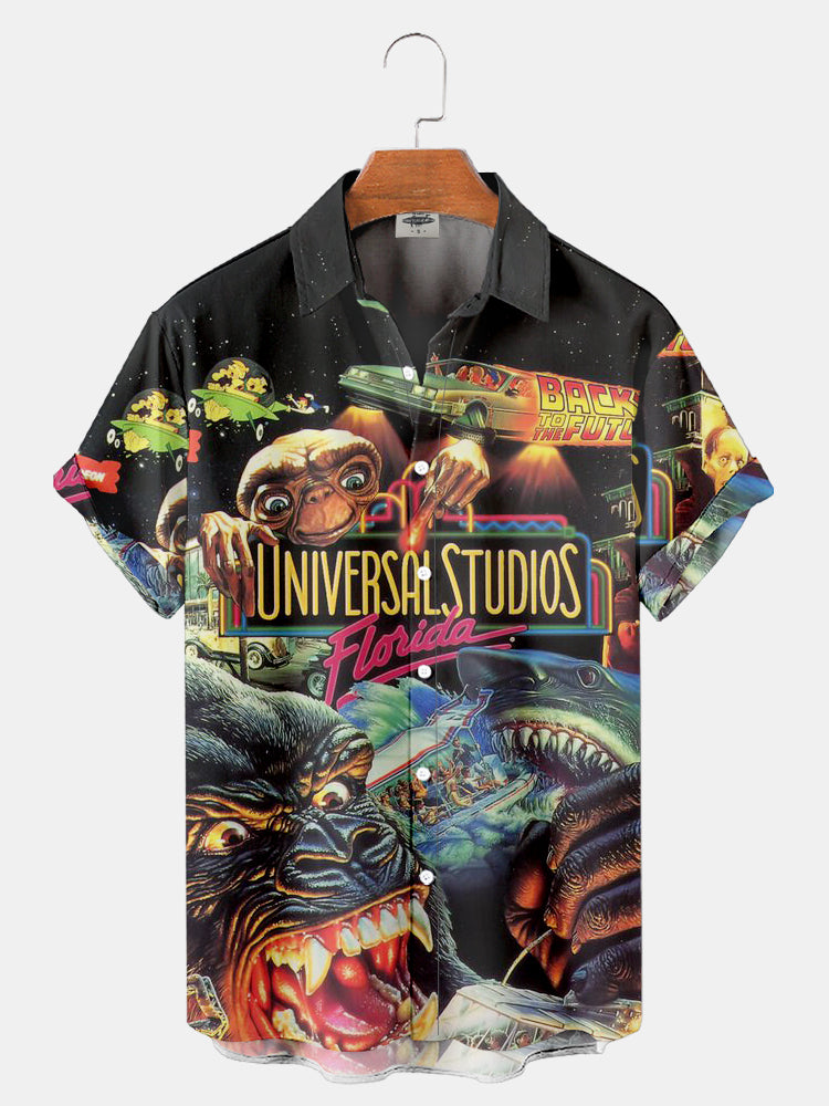 Men'S Classic Movie Poster E.T Printed Shirt PLUSCLOTHESMAN