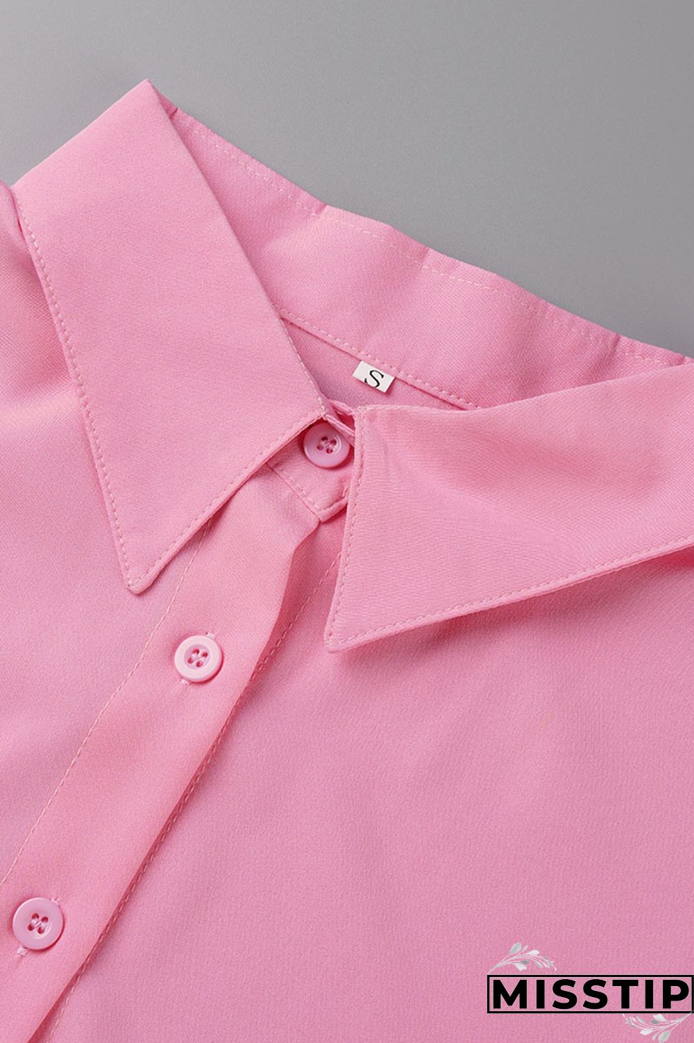 Green Casual Solid Patchwork Buckle Turndown Collar Tops