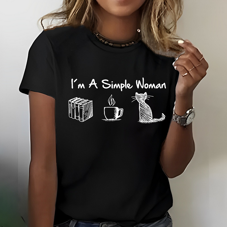 I'm A Simple Woman Funny Depiction T-shirt