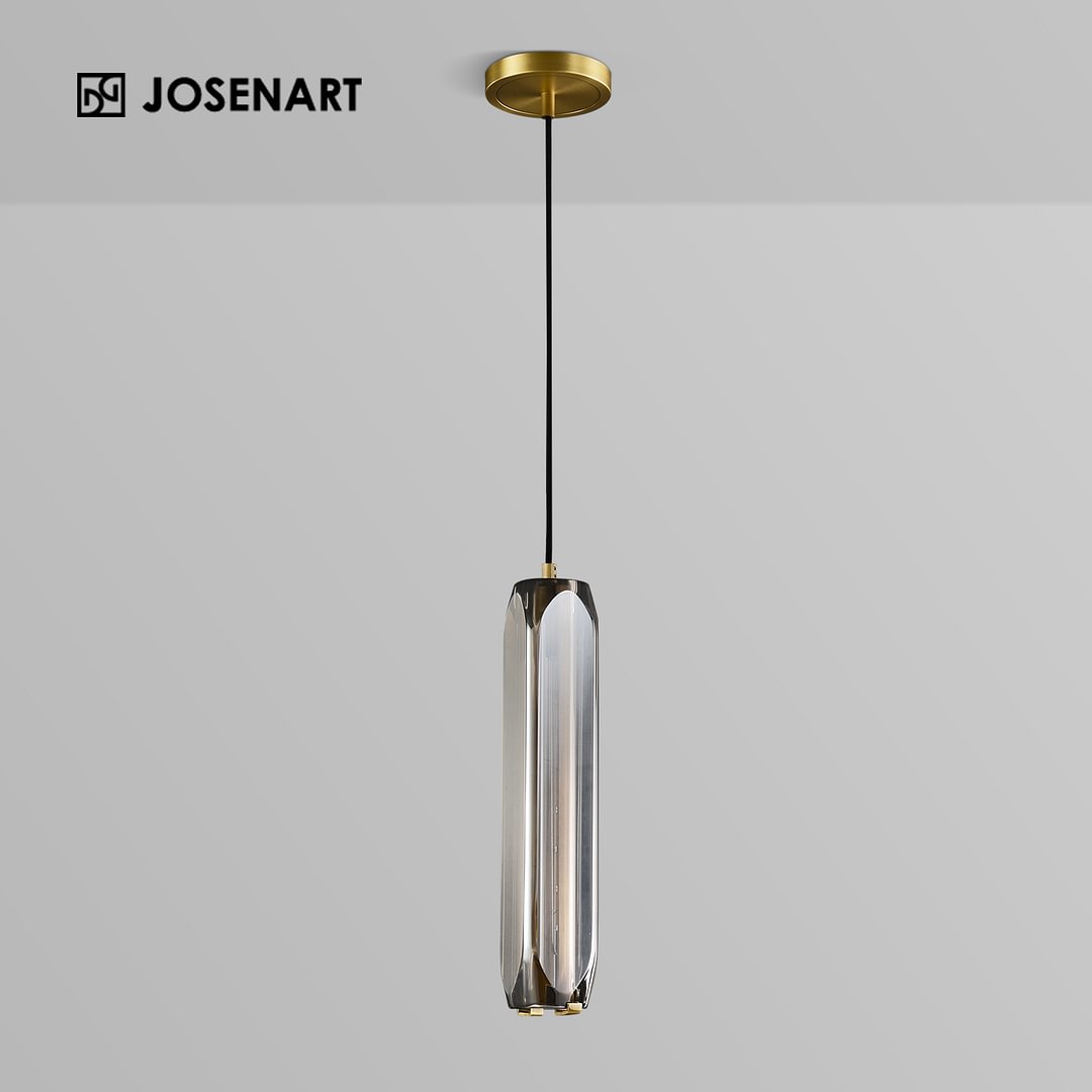 Matte Black 1-Light Glass Shade Pendant 