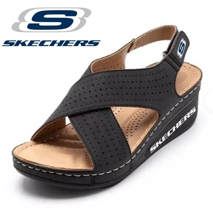 LETNIE, NOWE, ODDYCHAJĄCE SANDAŁY NA RZEPY SKECHERS 2024 Z RYBIM USTAMI