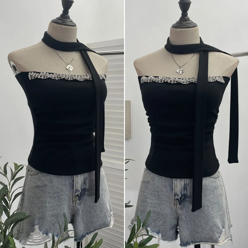 Nigikala Nigikala Shooting Around The Neck Fluttering Heavy Industry Nail Drill Chest Sleeveless Top With Chest Pad Short Cash Folding Vest 9198