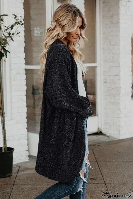 Black Batwing Sleeve Cardigan
