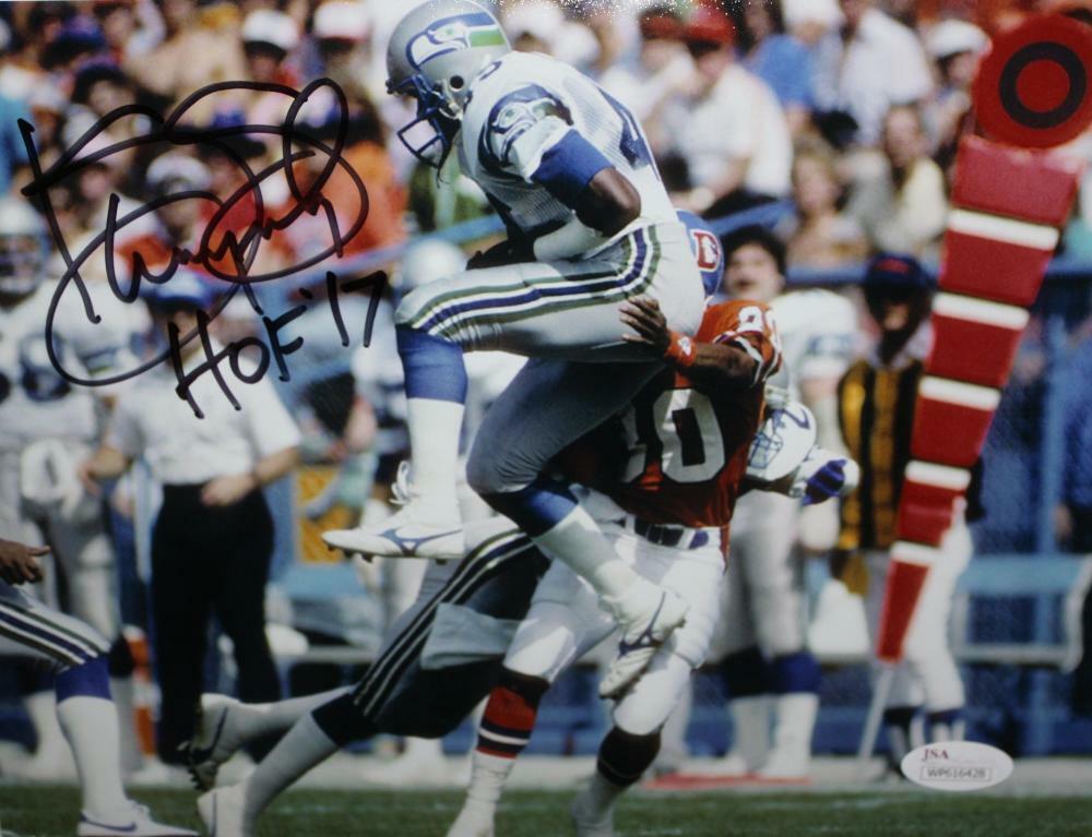 Kenny Easley Autographed Seahawks 8x10 Photo Poster painting vs Broncos w/ HOF- JSA W Auth *Blac