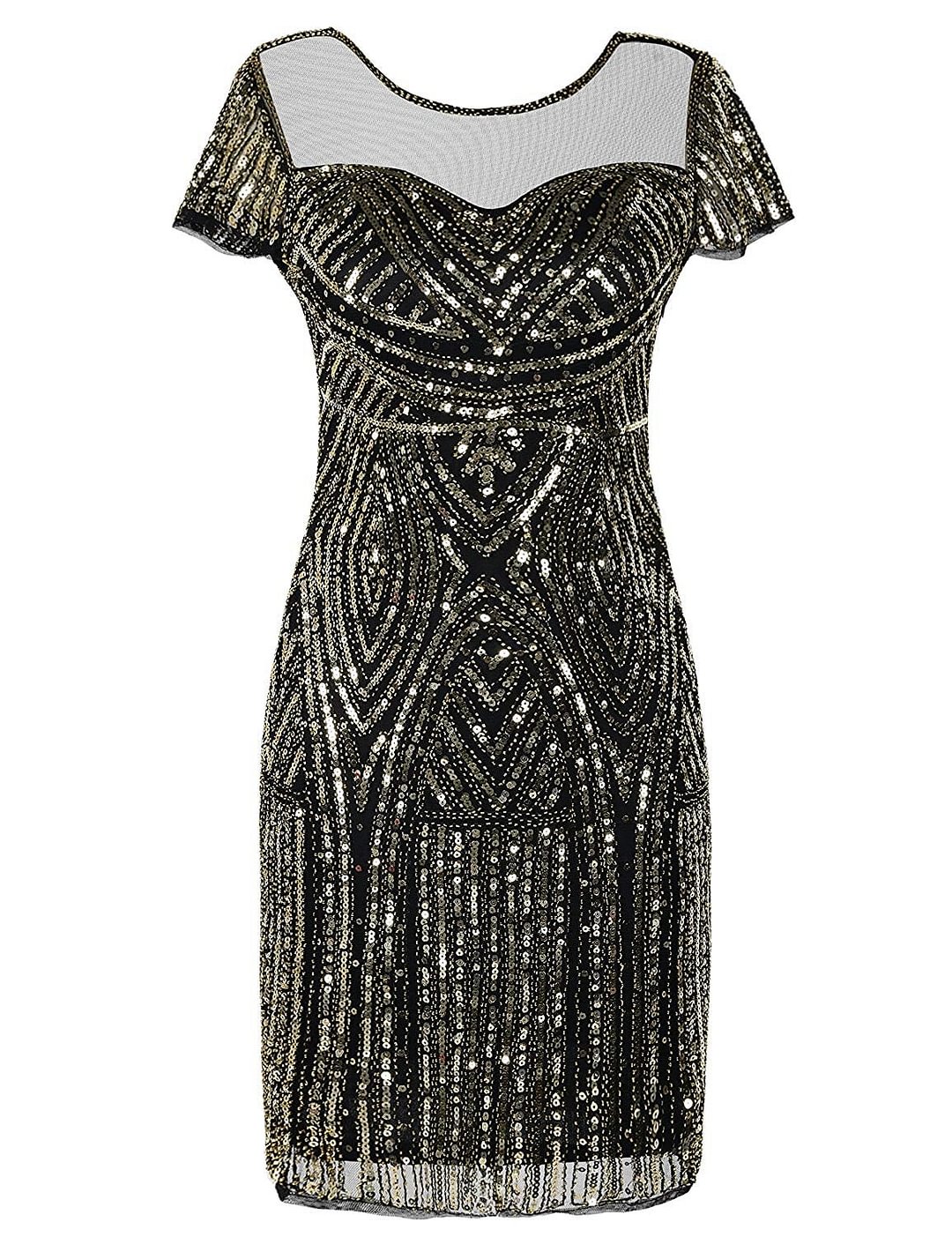 Women's Gatsby Dress 1920s Bead Sequin Deco Cocktail Flapper Dress