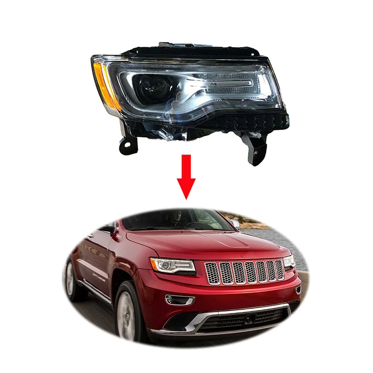 Original xenon HID head light head lamp assembly for Jeep Grand Cherokee 2014-2016 headlight headlamp 68144708AB 68144709AB ITN Auto