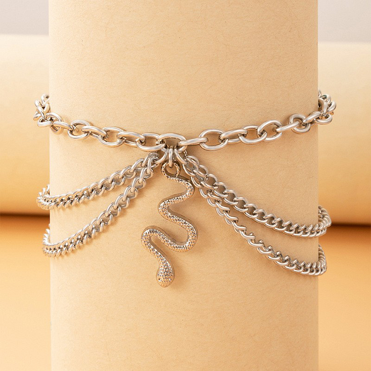 Simplicity Geometric Patchwork Anklet