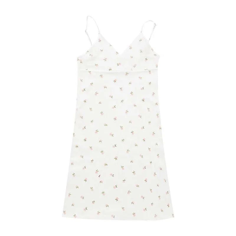 Pongl Pongl Desire Retro Print V-Neck Dress Female Summer 2024 New Floral Dress Women's Clothing