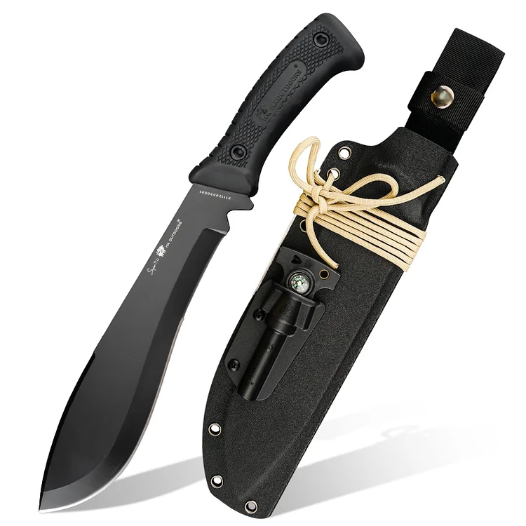 Willow Leaf D2 Steel 8.27-INCH Kukri-Style Machete Fixed Blade Knife