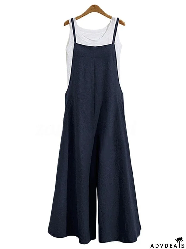 Women&rsquo;s Loose Fit Wide Leg Jumpsuit Dungarees