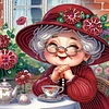 Diamond Painting-DIY Crystal Rhinestone Exquisite Grandma Afternoon Tea