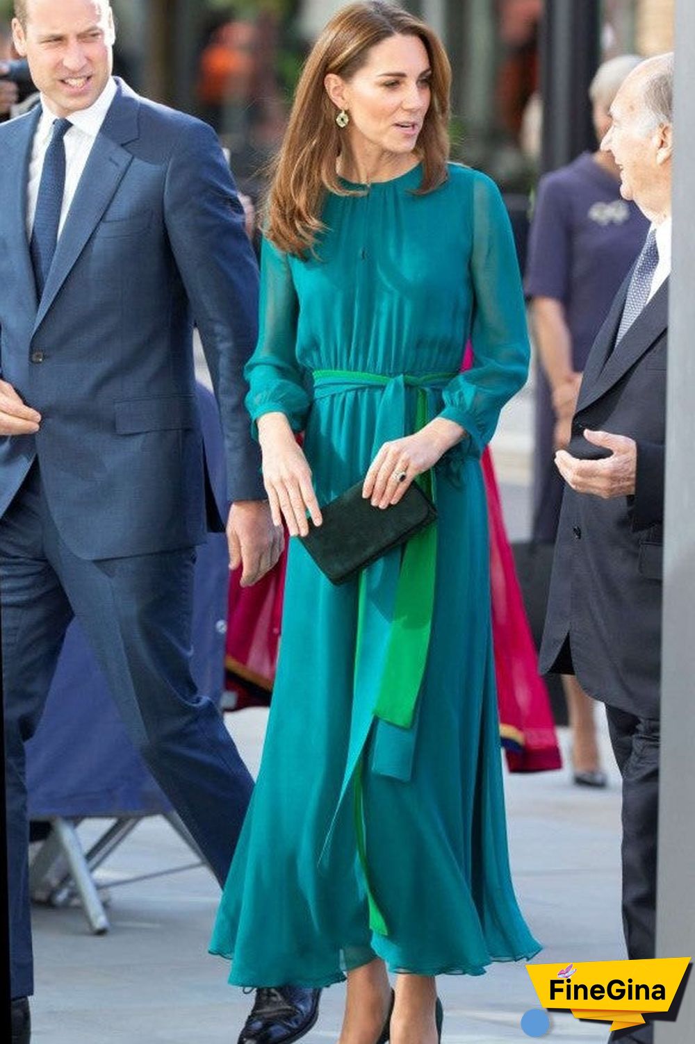 Kate Middleton Scoop Two Tone Lace-up Maxi Dress