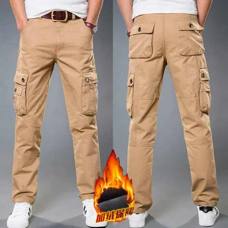 Winter Fleece Warm Tactical Pants Zip Cotton Trousers Loose Army Green Cargo Pants Men Casual Plus Thicken Tooling Pants Size 40
