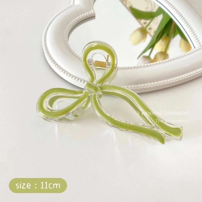 Advanced Sense Bow Hairpin Jelly Color Oil Drop Grab Clip Simple Fresh Shark Clip Internet Celebrity New Women’s Headwear