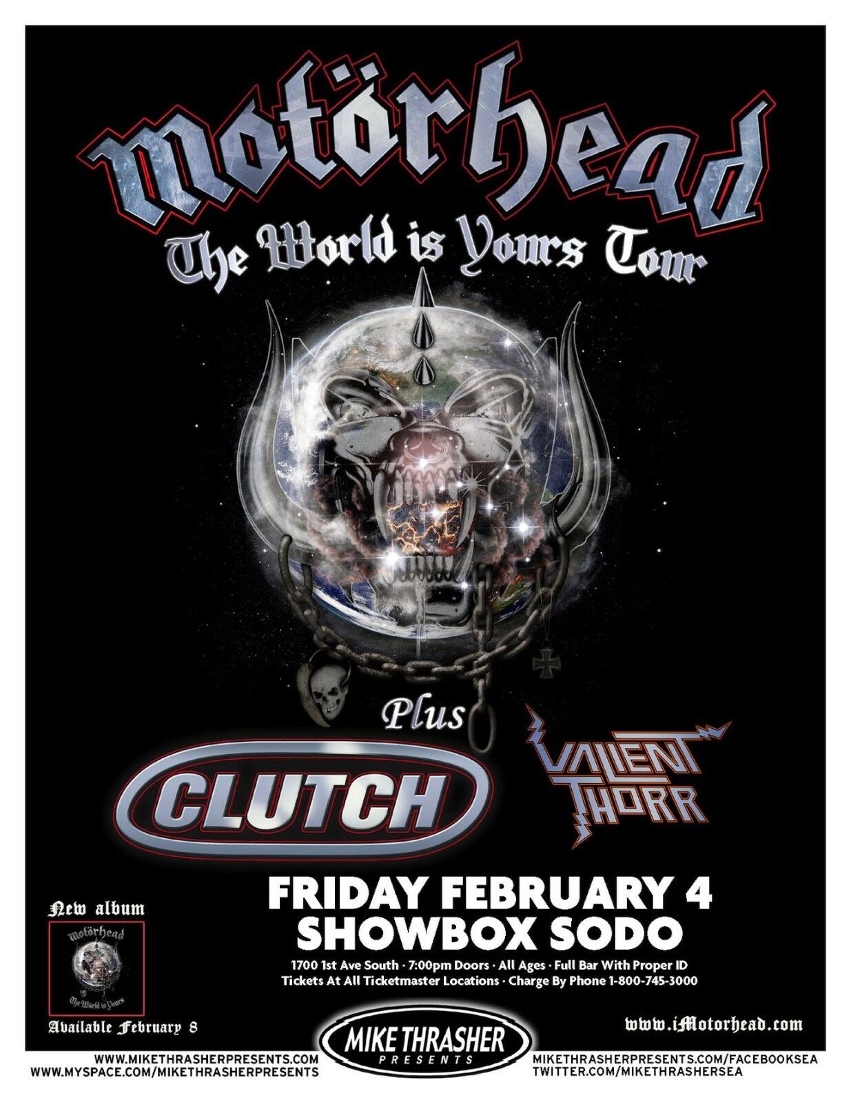 MOTORHEAD 2011 Gig POSTER Seattle Washington Concert