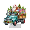 >SALE<Christmas Acrylic Special Shape Santa Claus Gift Truck Desktop Diamond Art Kits