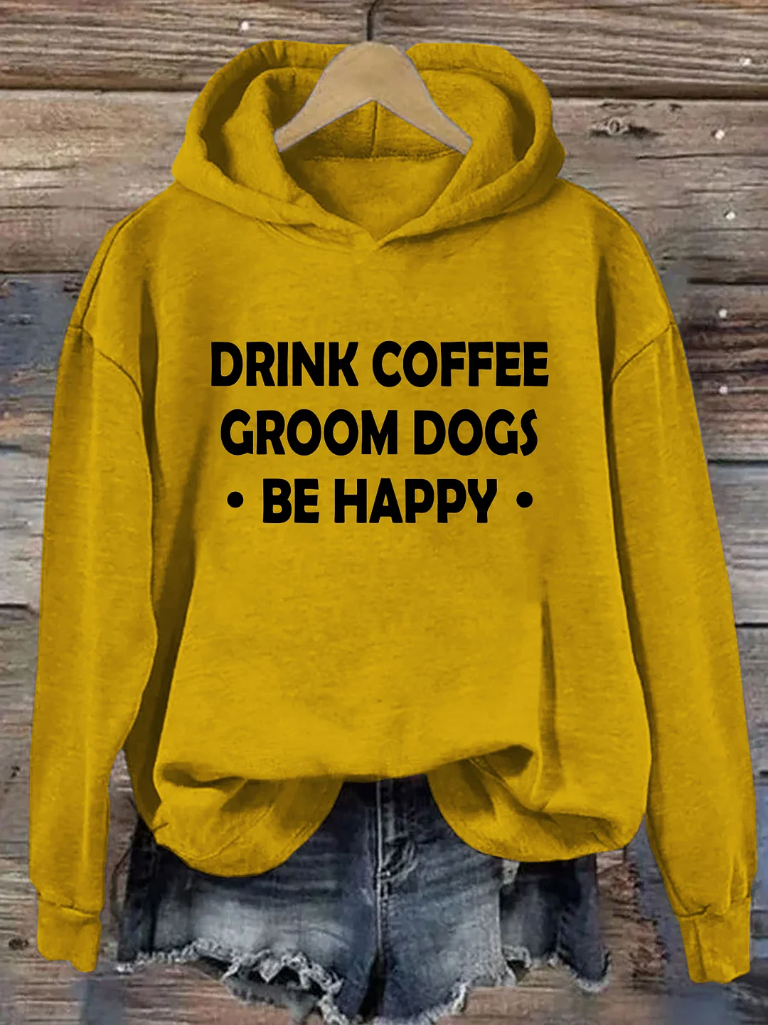 Drink Coffee Groom Dogs Be Happy Hoodie