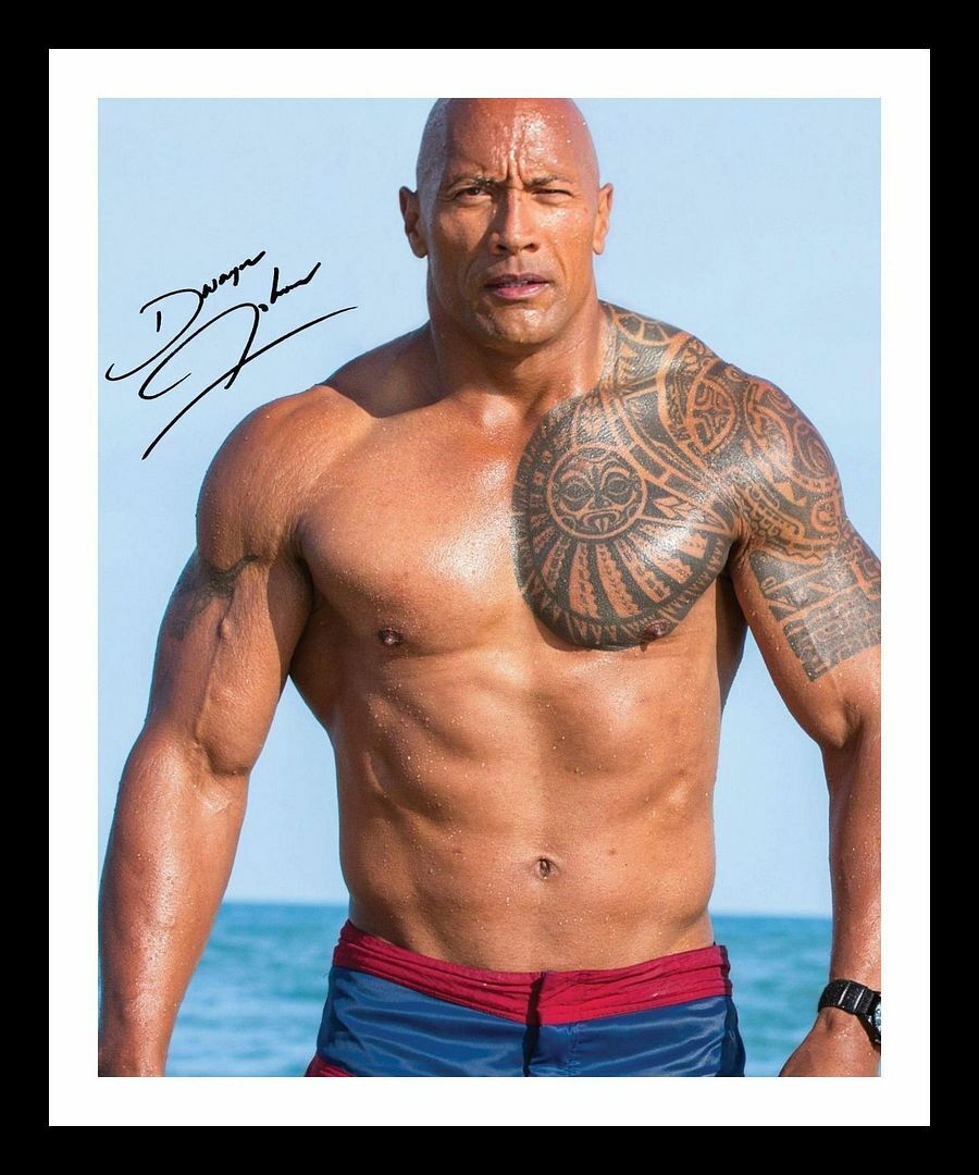 Dwayne Johnson - The Rock Autograph Signed & Framed Photo Poster painting