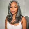 Glueless Salt & Pepper Natural Wavy Wig