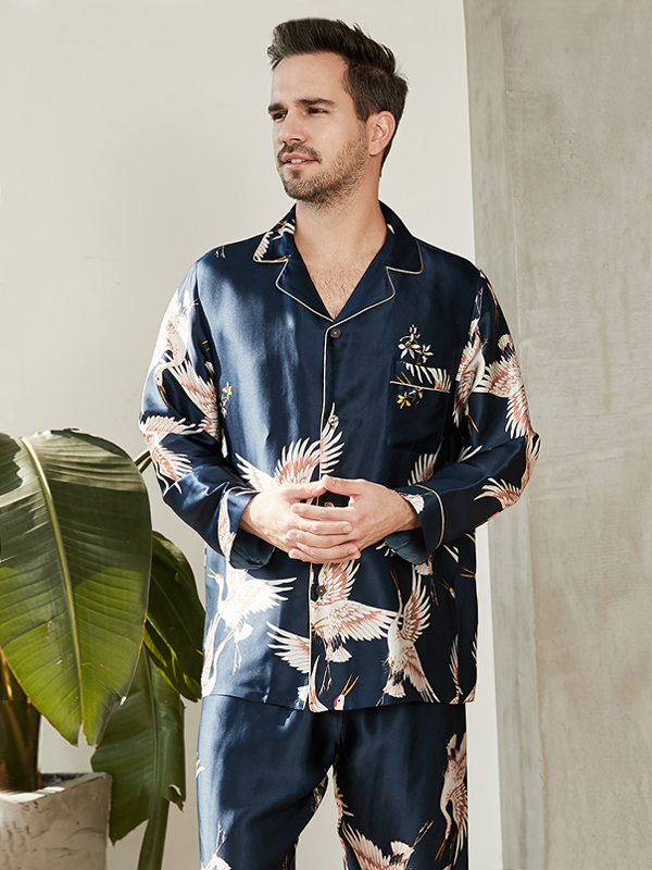 19 Momme Designer Silk Pajamas For Men-Chouchouhome