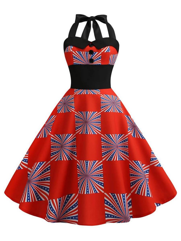 Mayoulove Retro Dresses Audrey Hepburn 1950s A-Line Sleeveless Short Dress-Mayoulove