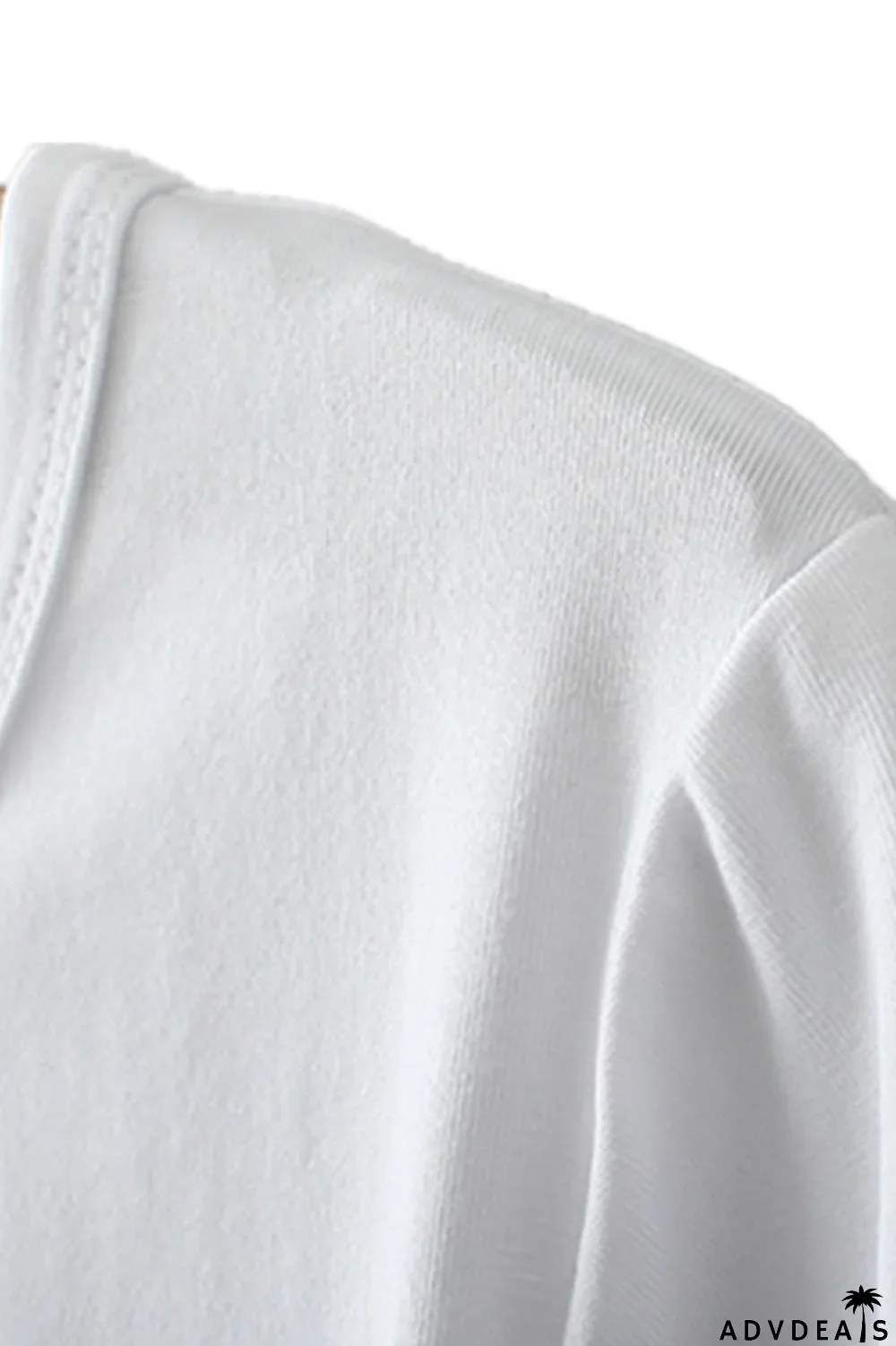 White Fashion Street Print Patchwork O Neck T-Shirts