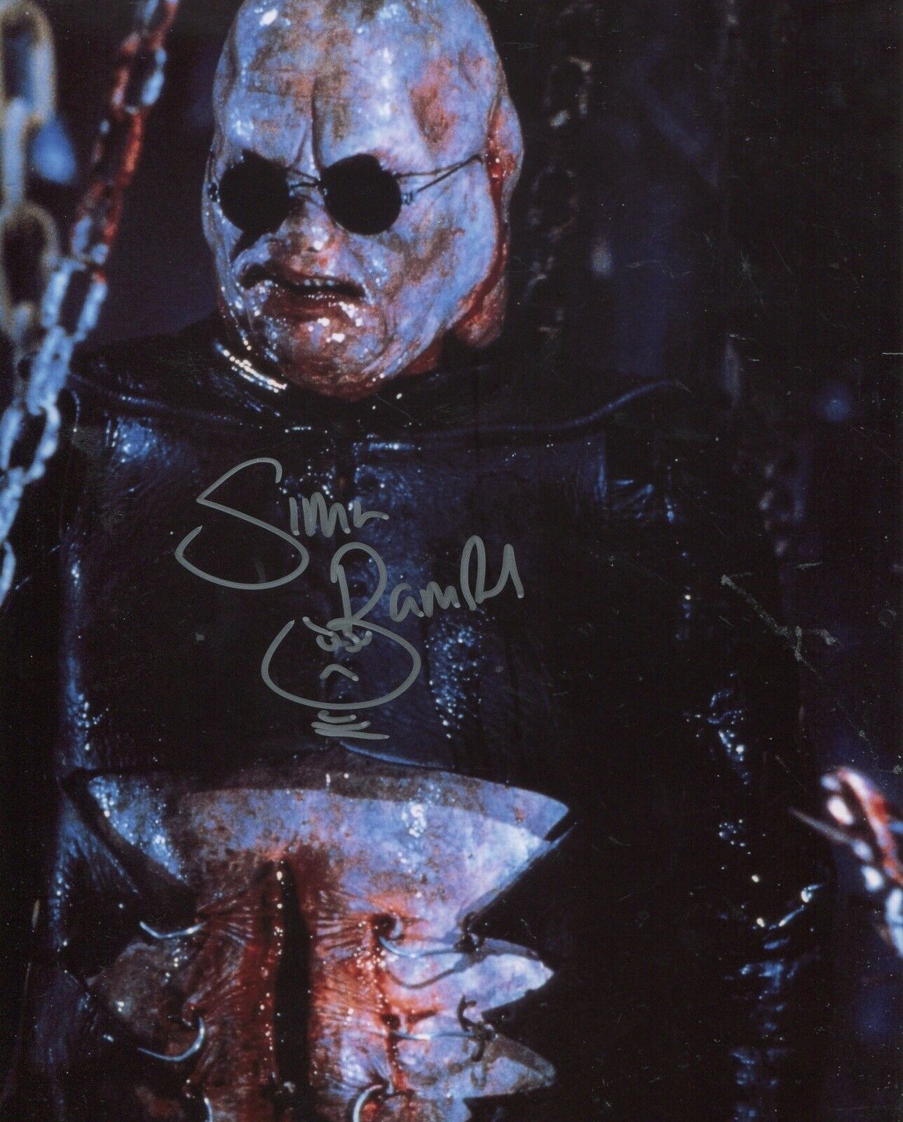 Actor Simon Bamford signed HELLRAISER horror film butterball Photo Poster painting - UACC DEALER