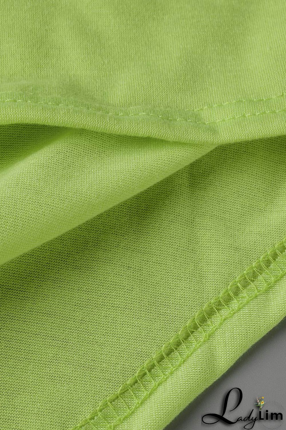 Green Yellow Casual Solid Patchwork Fold O Neck Short Sleeve Two Pieces