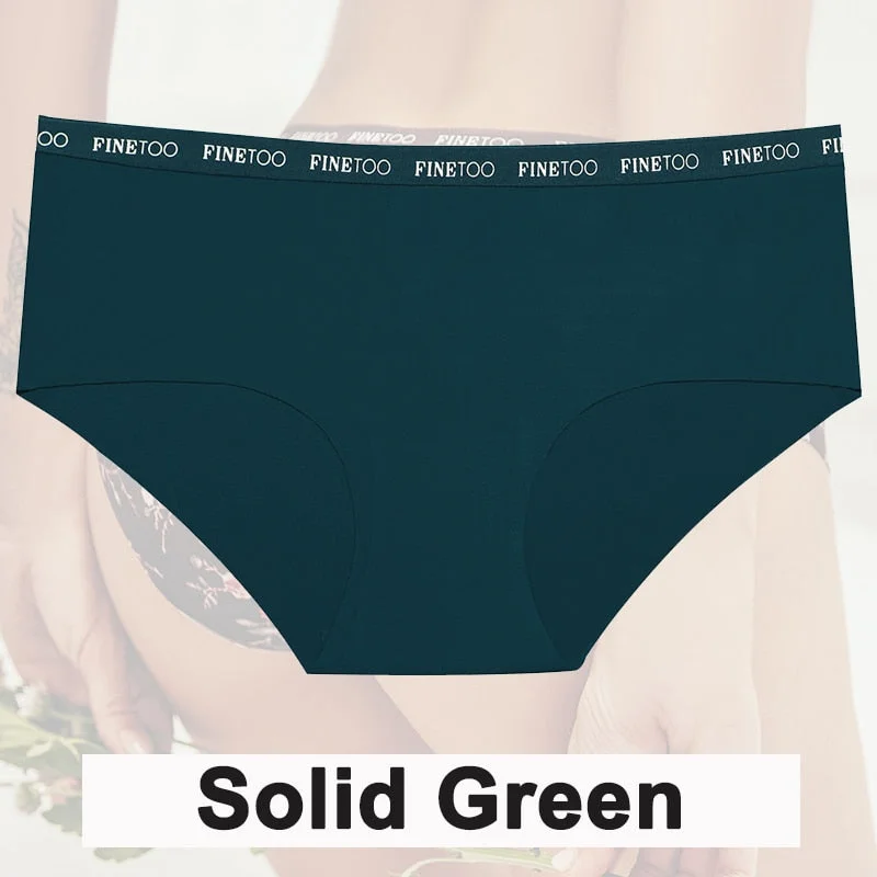 1/2PCS Set Women Panties Sexy Lingerie Seamless Underwear  Floral Female Underpants Intimates Panties Solid Color Finetoo Briefs