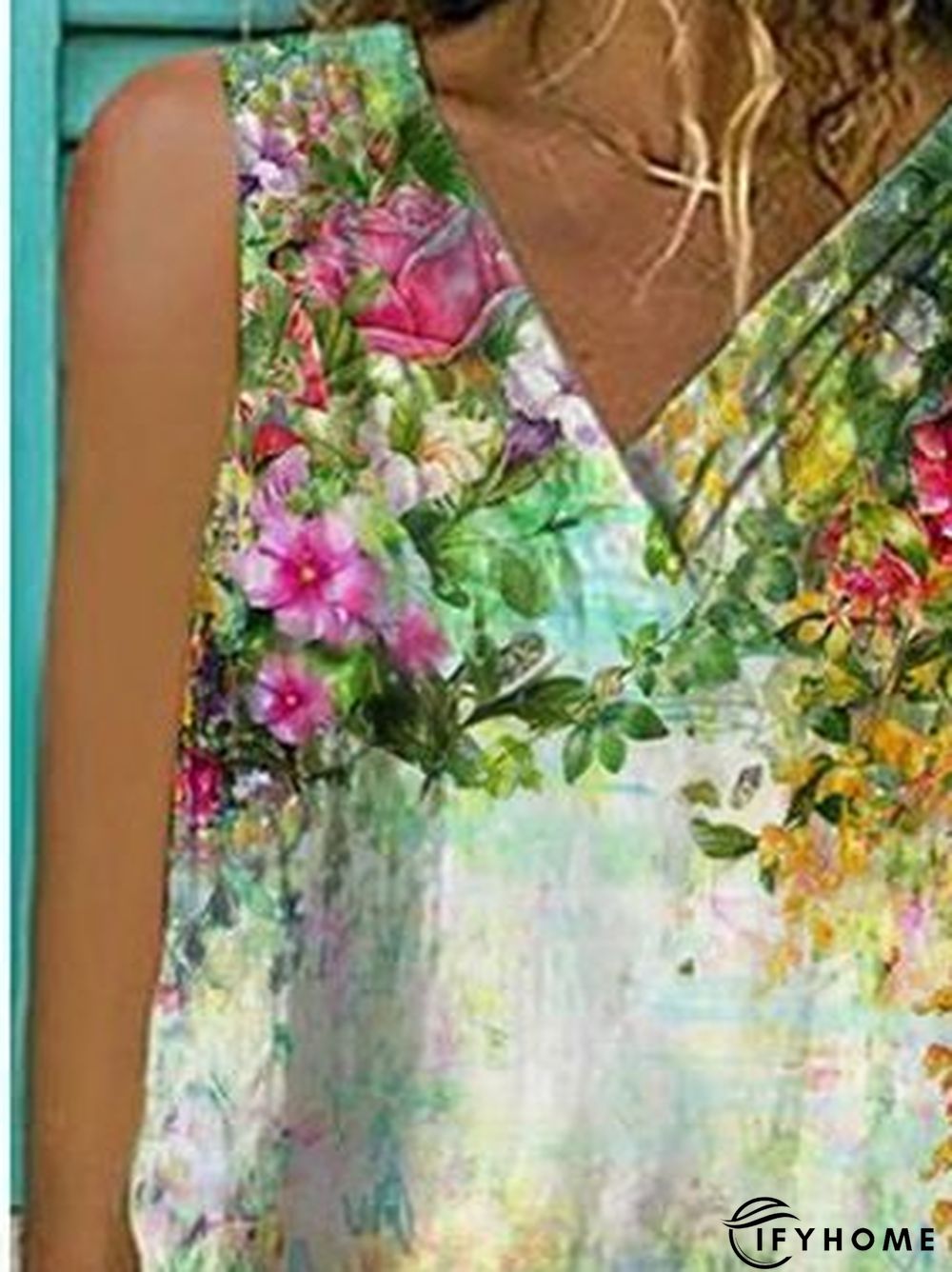 Cotton Sleeveless V Neck Tops | IFYHOME