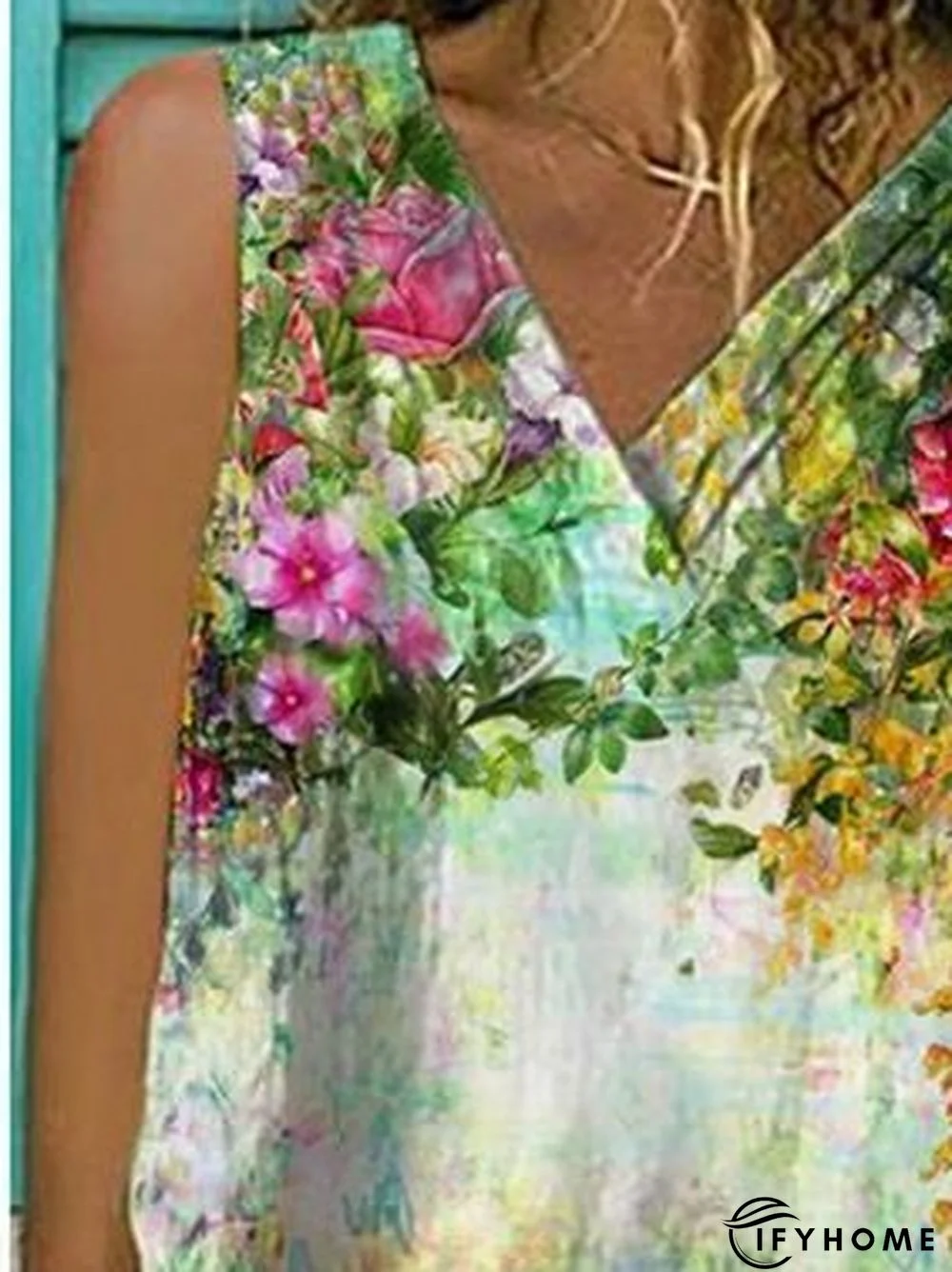 Cotton Sleeveless V Neck Tops | IFYHOME