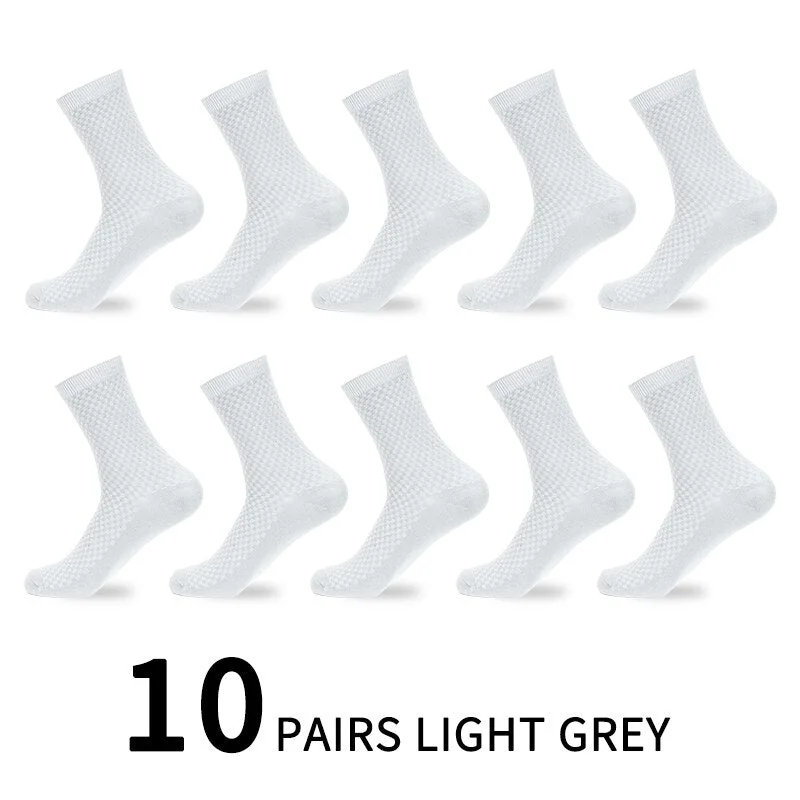 10 Pairs/Lot Men Bamboo Fiber Socks High Quality Solid Black Long Short Sock Business Casual Sports Breathable Four Seasons