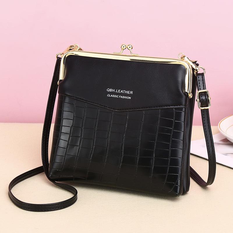 Mature Ladies Lock Shoulder Bags Crossbody Phone Bag