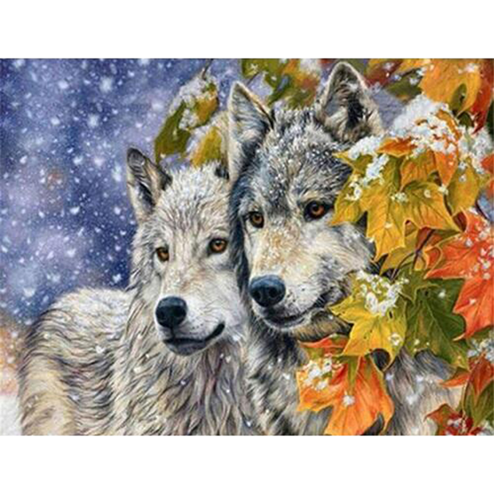 

40*30CM - Round Drill Diamond Painting - Wolf, 501 Original
