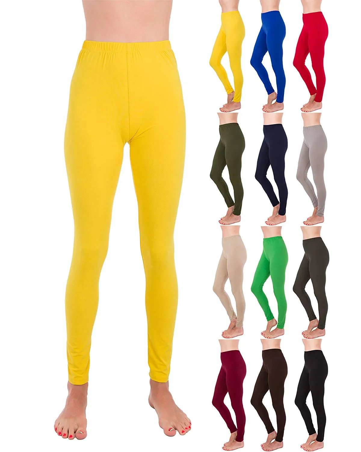 Premium Ultra Soft High Rise Waist Full Length Regular and Plus Size Leggings