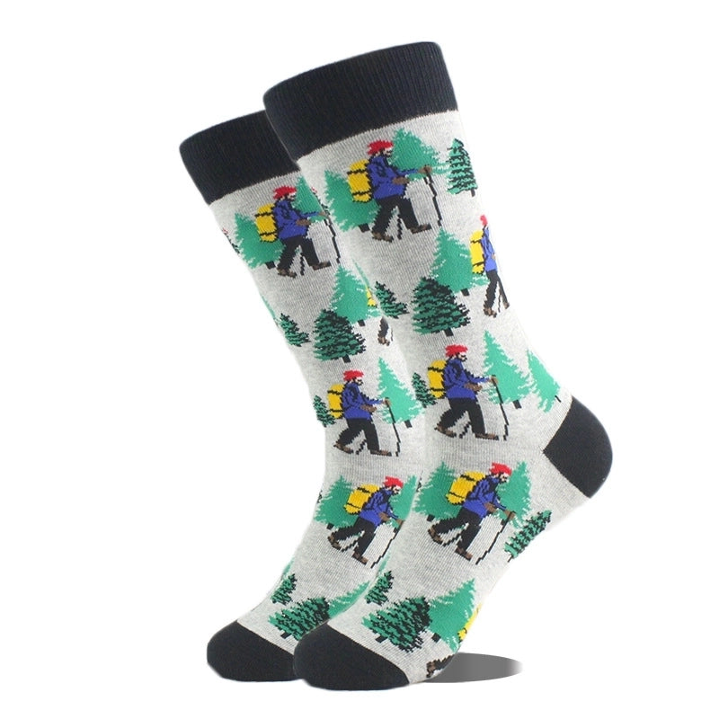 Unisex Cute Printing Animal Color Block Cotton Ankle Socks A Pair