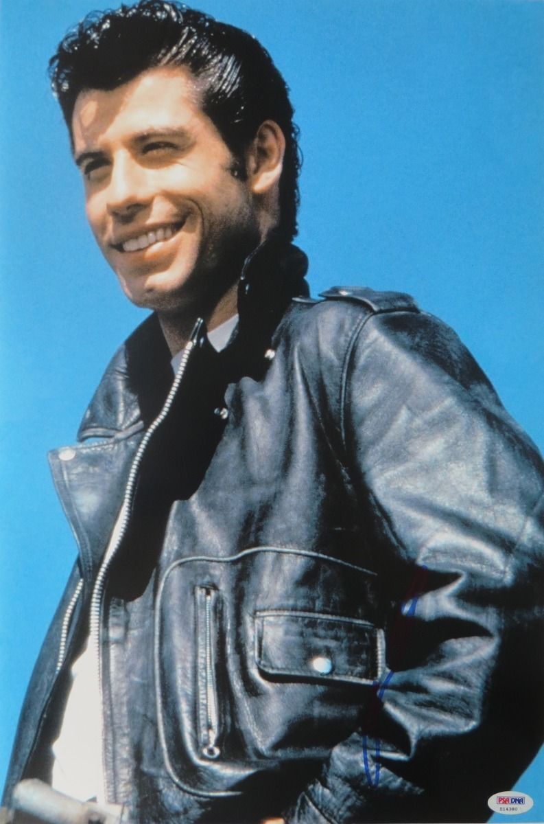 John Travolta Signed Grease Authentic Autographed 12x18 Photo Poster painting PSA/DNA #Z14380