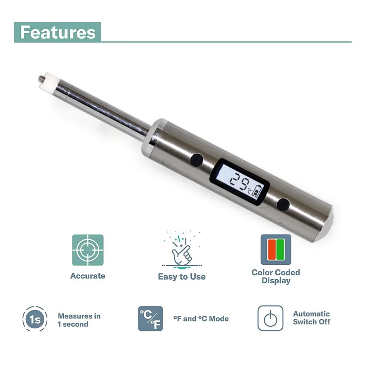 Dipwand™ Portable Stainless Steel Dab Thermometer Kits, With 2.1 inch Probe  Sensor