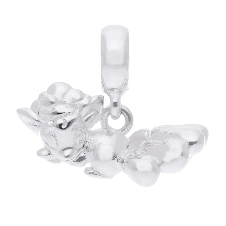 Pokémon Jewelry - Charms: Sleeping Alolan Vulpix Sterling Silver Dangle Charm