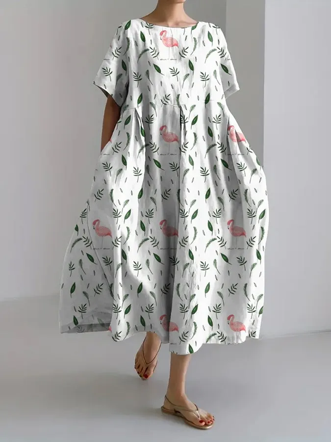 Women's Animal Print Design Casual Loose Dress